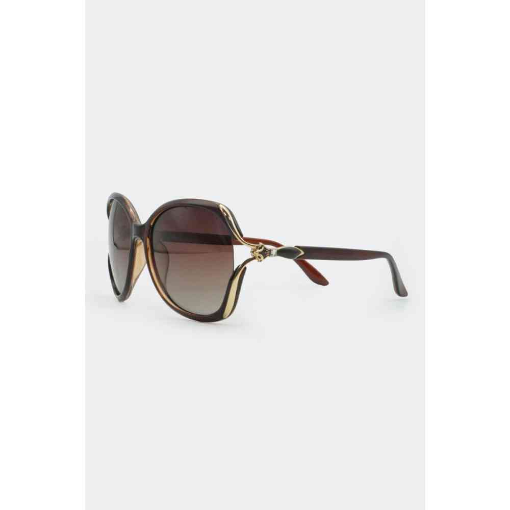Voodoo Vixen - Rhinestone Detail Oversized Des lunettes de soleil - Marron